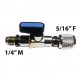 ROBINET 1/4"M - 5/16"F AVEC DEPRESSEUR